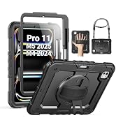 SEYMAC for iPad Pro 11 Inch Case 2024 (M4), Heavy Duty Shockproof Protective Case with Screen Pro...