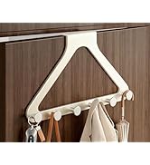 HGZBS Over Door Hooks, No Drill Silent Use 6 Hooks for Towels &amp; Clothes, Modern Matte Metal 8.7 i...