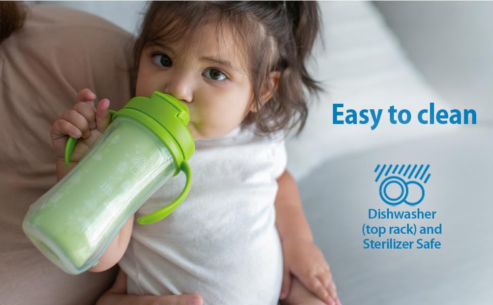 Easy to clean - dishwasher (top rack) and sterilizer safe