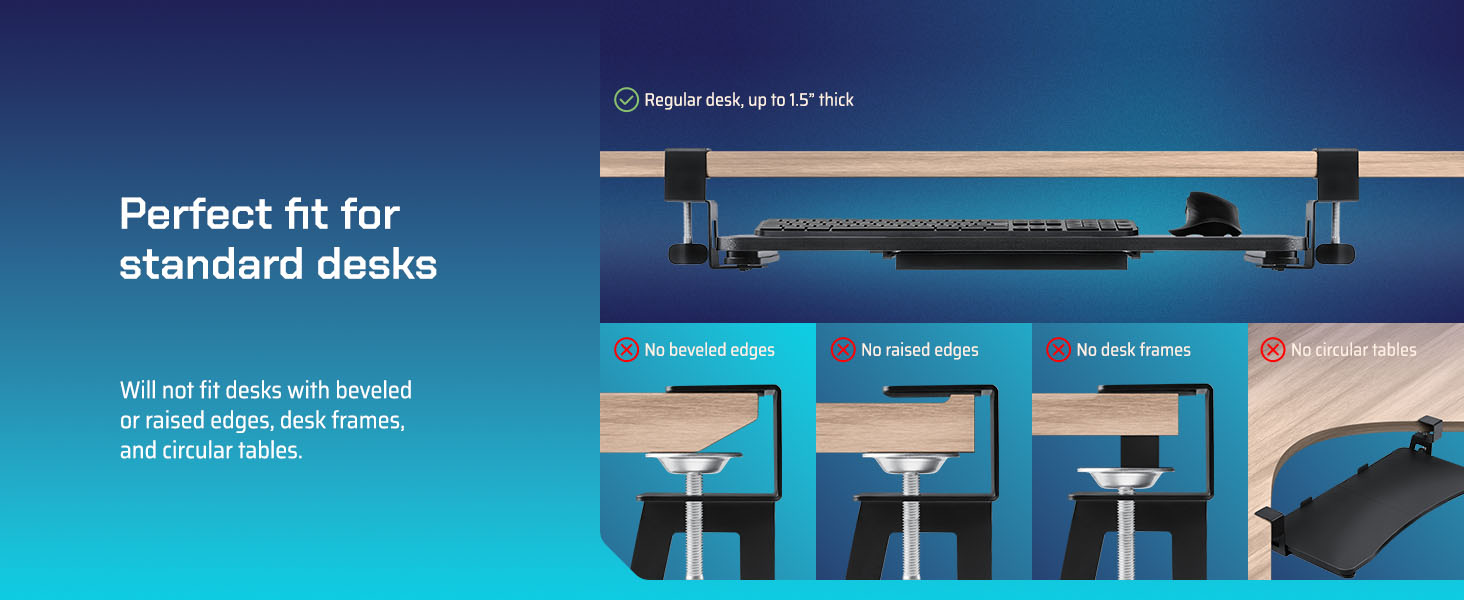 large keyboard tray under desk
