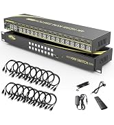 eKL 16 Port HDMI KVM Switch Supports Hotkeys Switching up to 4K@60Hz 4:4:4 16 PCs Laptops Sharing...