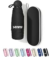 Seniny Mini Portable Travel Umbrella with Case - Compact Umbrellas for Rain &amp; Sun UV Protection f...