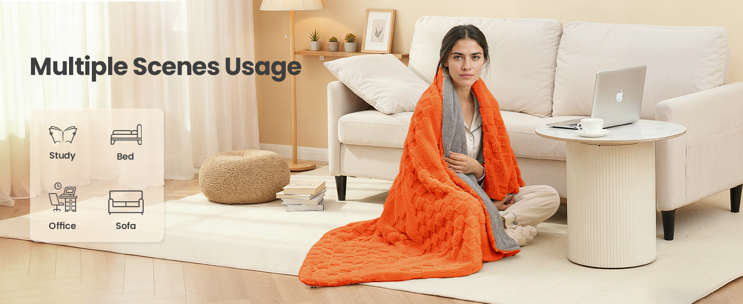 heated electric blanket throw heating fluffy twin queen full size warm sherpa flannel flecee 50x60