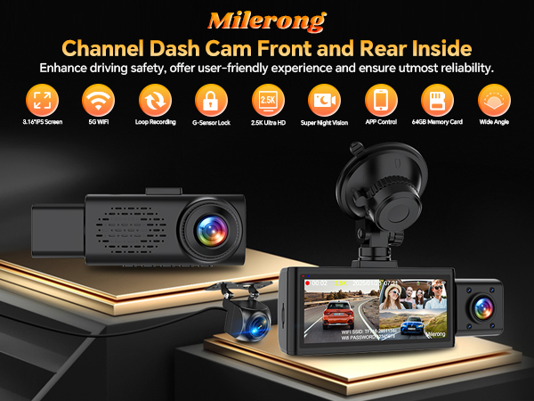 car camera -dash cam front and rear