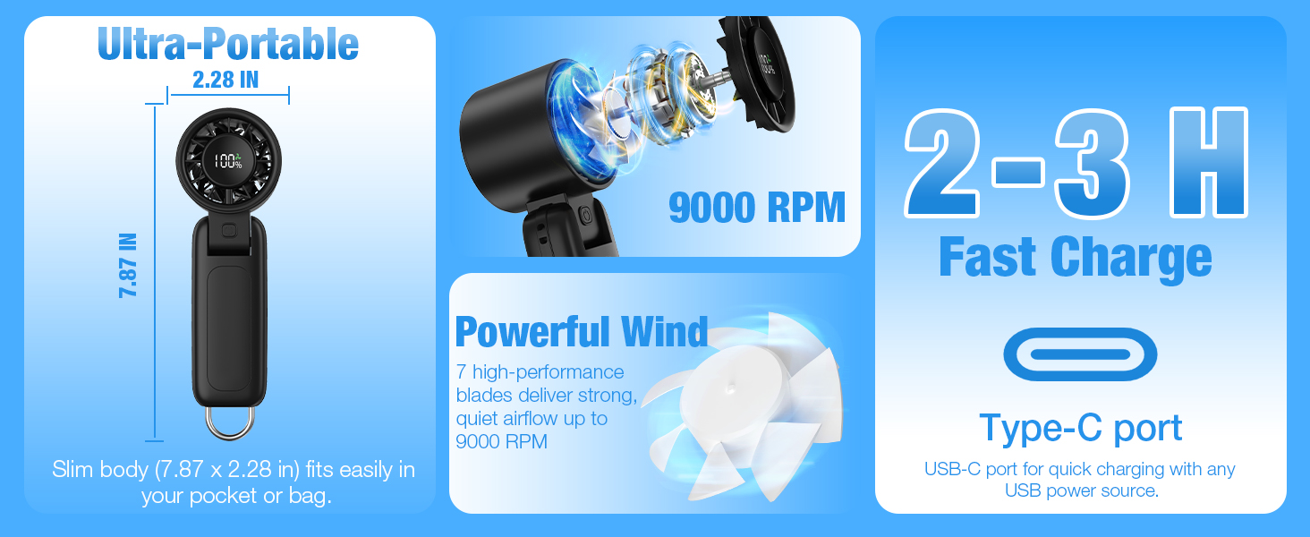 portable handheld turbo fan