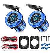 [Upgraded 2022] 12V/24V USB Outlet with Voltmeter&amp; ON/Off Switch, Quick Charge 3.0 Dual USB Power...