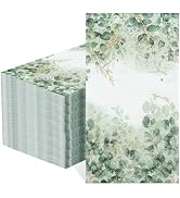 60 pcs Eucalyptus Paper Napkins, 2 ply Greenery Paper Napkins, Green Leaves Guest Disposable Hand...
