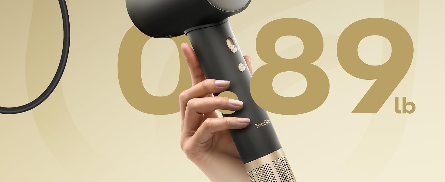 Quiet 51dB low-noise hair dryer used by woman while baby sleeps