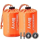 Esky Emergency Sleeping Bag, 2 Pack Portable Thermal Bivy Sack, Waterproof Lightweight Emergency ...
