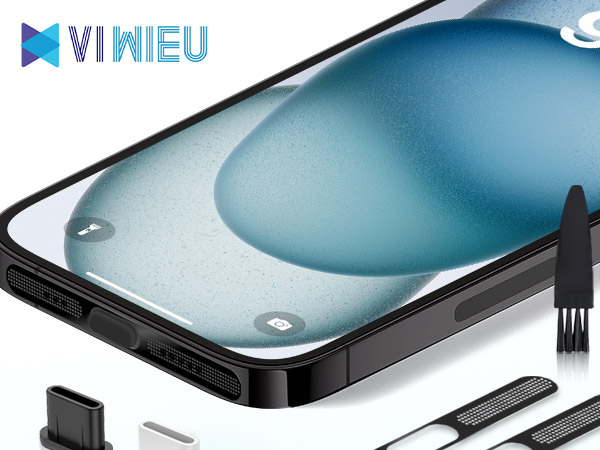 VIWIEU USB-C Dust Plugs with Speaker Cover and Cleaning Brush