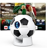 Trunera Smart Mini Projector, Android 13 WiFi Bluetooth, Football-Shaped Movie Projector, Electri...