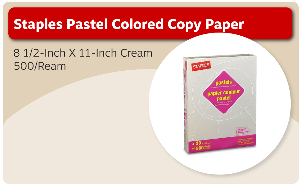 Staples 490950 Pastel Colored Copy Paper