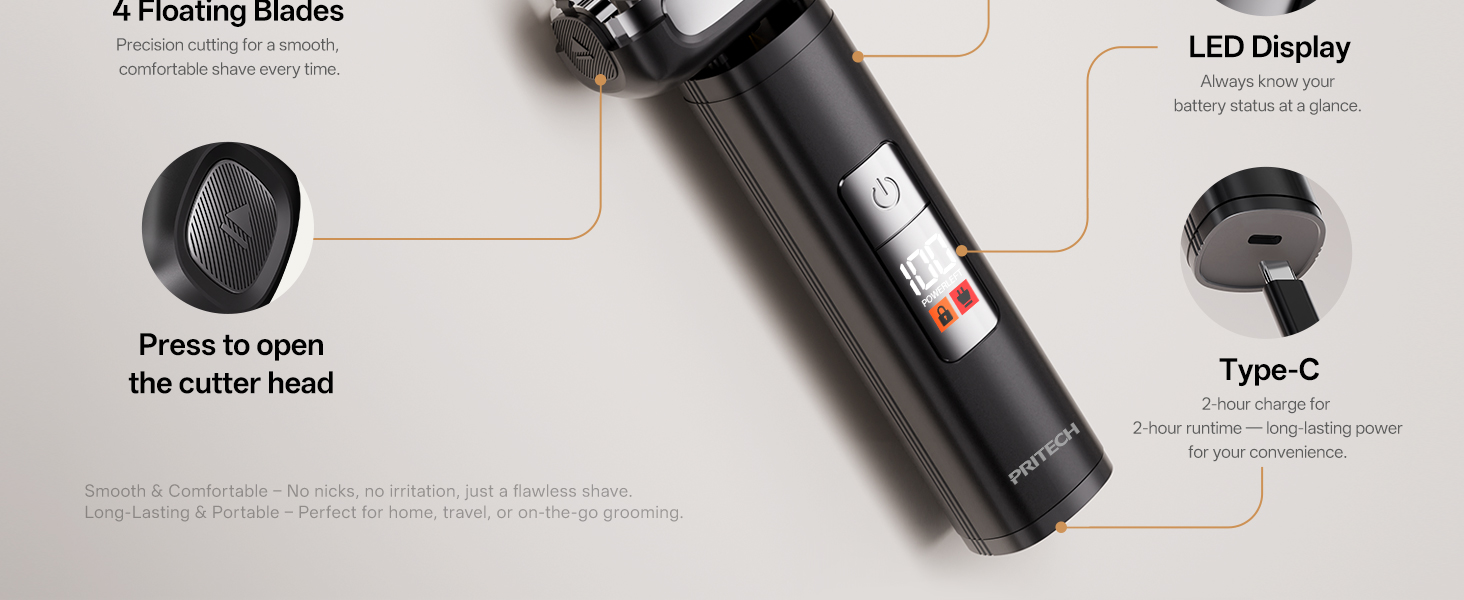 PRITECH Electric Razor Men Shaving Face