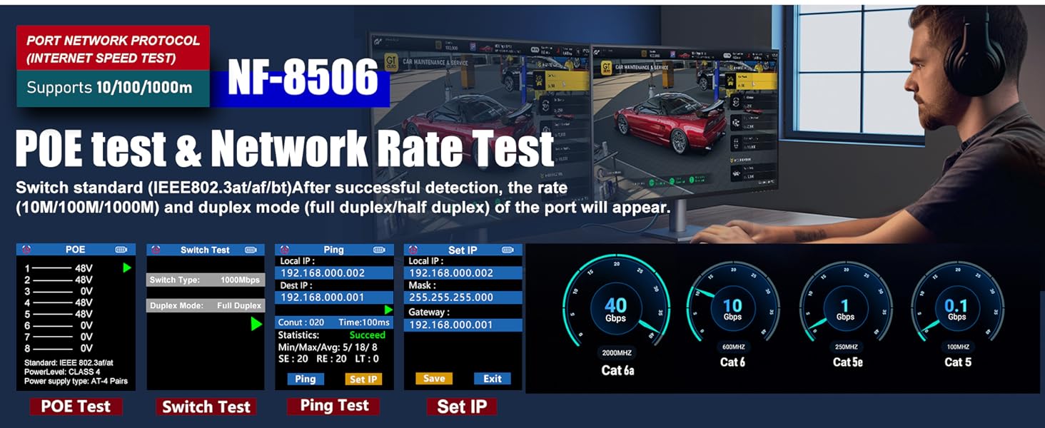 NOYAFA NF-8506 RJ45 RJ11 CAT5 CAT6 CAT7 CAT3 IPC tester
