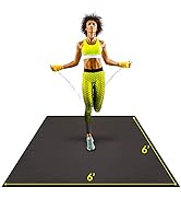 Large Exercise Mat 6'x6'x7mm | Workout Mat for Home | Durable Home Gym Flooring | Non-Slip, Thick...