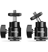 SmallRig 1/4" Camera Hot Shoe Mount, Ballhead Tripod with Additional 1/4" Screw, 2pcs Pack - 2059