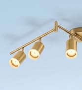 Bojim 6 Light LED Track Lighting Kit, Ceiling Spot Lighting with Adjustable Light Heads &amp; Foldabl...