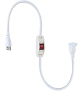 2FT Short Outdoor Extension Cord with On/Off Switch - Waterproof 3 Prong Extension Cord with Inli...