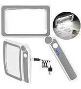 Rechargeable 4X Magnifying Glass for Reading, Handheld Page Magnifying Glass with Light for Low V...