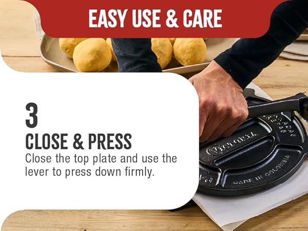 A closed tortilla press