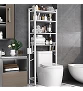 Kalrin Over-The-Toilet Storage Rack, 4-Tier Bathroom Organizer Shelf Over Toilet with Adjustable ...