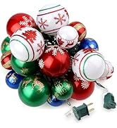 AIRIVO Christmas Tree Ball Ornaments, 28ft 25 Bulb Outdoor Christmas String Lights, Indoor Christ...