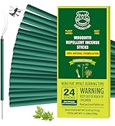 KICKOUTOR Mosquito Repellent Outdoor Patio 24 PCS Natural Citronella Incense Sticks DEET Free Lem...