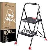 Step Ladder Foldable Folding Stool - for Home Adults Kitchen 2 Stepping Extension Tall Heavy Duty...