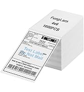 FungLam 4"x6" Shipping Thermal Labels, Fanfold 4"x6" Thermal Labels, Adhesive Shipping Labels for...