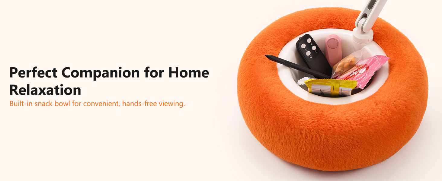 Magnetic iPad Pillow Stand with Snack Bowl for Bed
