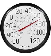 Taylor Big and Bold Wall Thermometer, 13.25 inch, Black