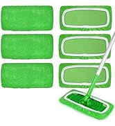 ZEHRAI 6 Pack Reusable Microfiber Mop Pads Compatible with Swiffer Sweeper Mop, Dry Sweeping Clot...