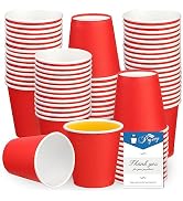Prgery 100 Pack 3oz Red Paper Cups,Mouthwash Cups, Disposable Bathroom Cups,Small Paper Cups 3oz ...