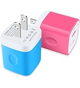 USB Wall Charger Block 2-Pack, 5V 1A Power Adapter for iPhone 14/13/12/11/XS/8 Plus, Samsung Gala...