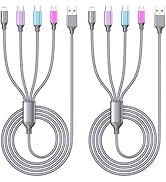 Xnewcable Multi Charging Cable 4ft 2Pack 4 in 1 Charger Cord, Multiple Rapid Nylon Braided Cable ...