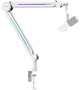 IXTECH RGB Mic Boom Arm High Profile, Overhead Boom Arm Microphone Stand Desk Mount, Adjustable M...