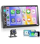 Rimoody 7" Double Din Car Stereo with Wireless CarPlay Android Auto, Bluetooth Touch Screen MP5 P...