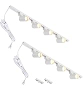 Hiiglxii Plug in Track Lighting with Power Cord, 8 Light LED Track Lighting Kit with Connectable ...