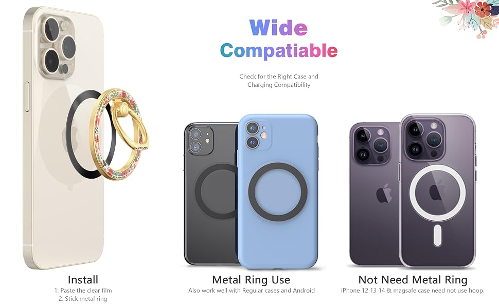 magnetic phone ring holder for iPhone