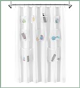 shower curtain or liner with pockets