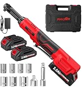 3/8" Electric Ratchet Wrench Cordless 21V, 55 Ft-lbs Brushless Ratchet Wrenches with Extension Ba...