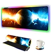 ARTSO RGB Gaming Mouse Pad Large, Extended LED Mouse Mat XXL 35.4x15.7 inch, 14 Lighting Modes, 2...
