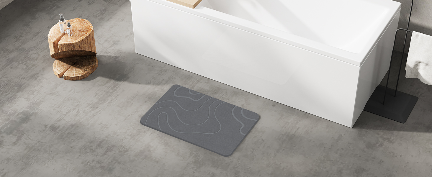 Diatomaceous earth stone bath mat