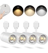 VANoopee 3-Color 20W H Track Lighting Heads Dimmable No Flicker Bright LED Track Lighting Fixture...