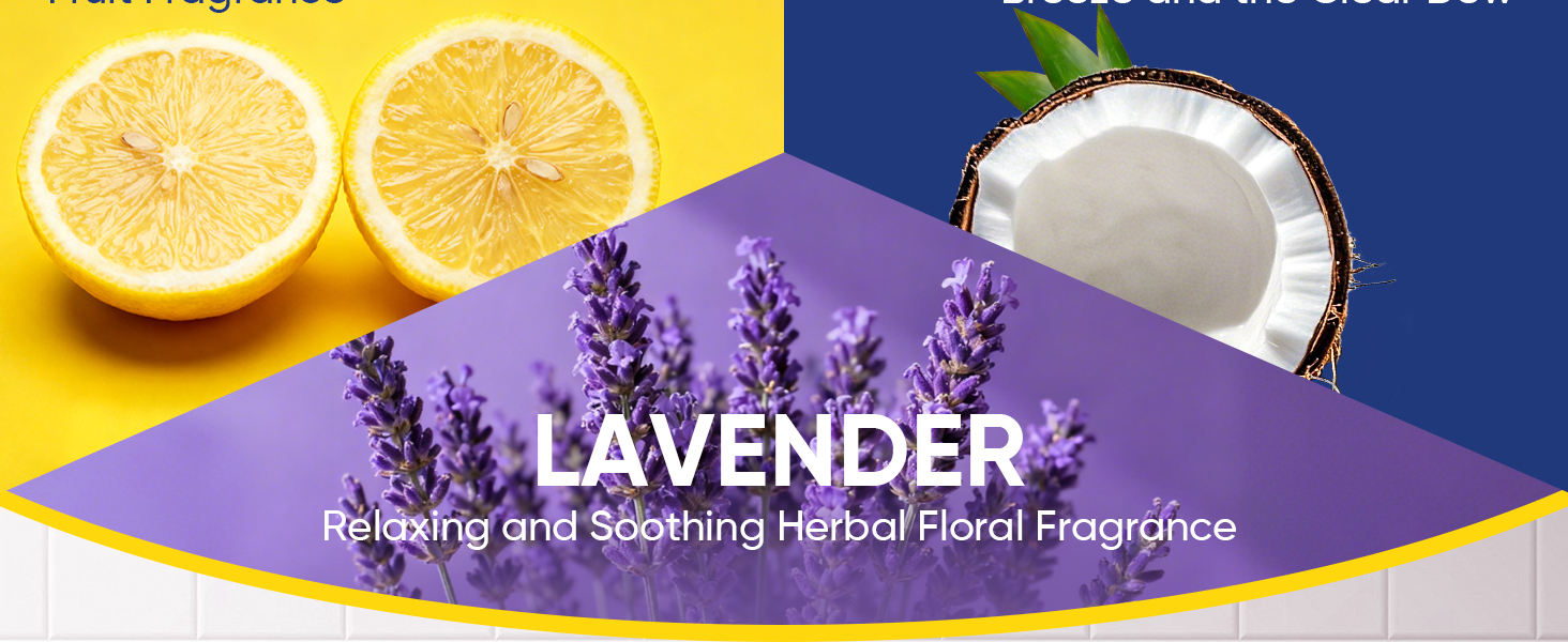 LEMON, BLUE OCEAN, LAVENDER