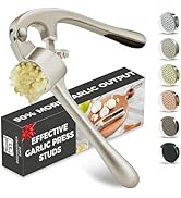 Kitessensu High Effective Garlic Press With Studs, Heavy Duty Garlic Mincer, Easy to Squeeze and ...