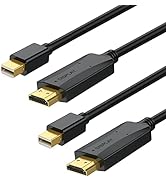 UV-CABLE Mini DisplayPort to HDMI Cable 2-Pack, 6 Feet, Mini DP (Thunderbolt 2) to HDMI Cable 6ft...