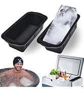 XANGNIER Extra Large Ice Block Mold,2 Pack 4.7lbs Ice Cubes for Cold Plunge or Coolers,Reusable S...