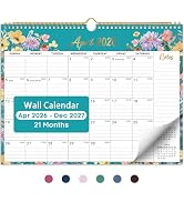 Calendar 2026-2027, Monthly Wall Calendar from April 2026 to December 2027, 11.5" x 14.7", Spiral...