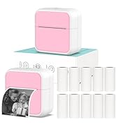 HUIJUTCHEN Pink Mini Thermal Printer Pocket Printer for iPhone/Android, Wireless Mini Sticker Pri...